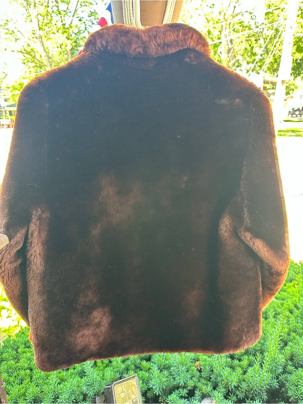 Vintage Fur Jacket with Leather Backing & Skinner Satin Lining